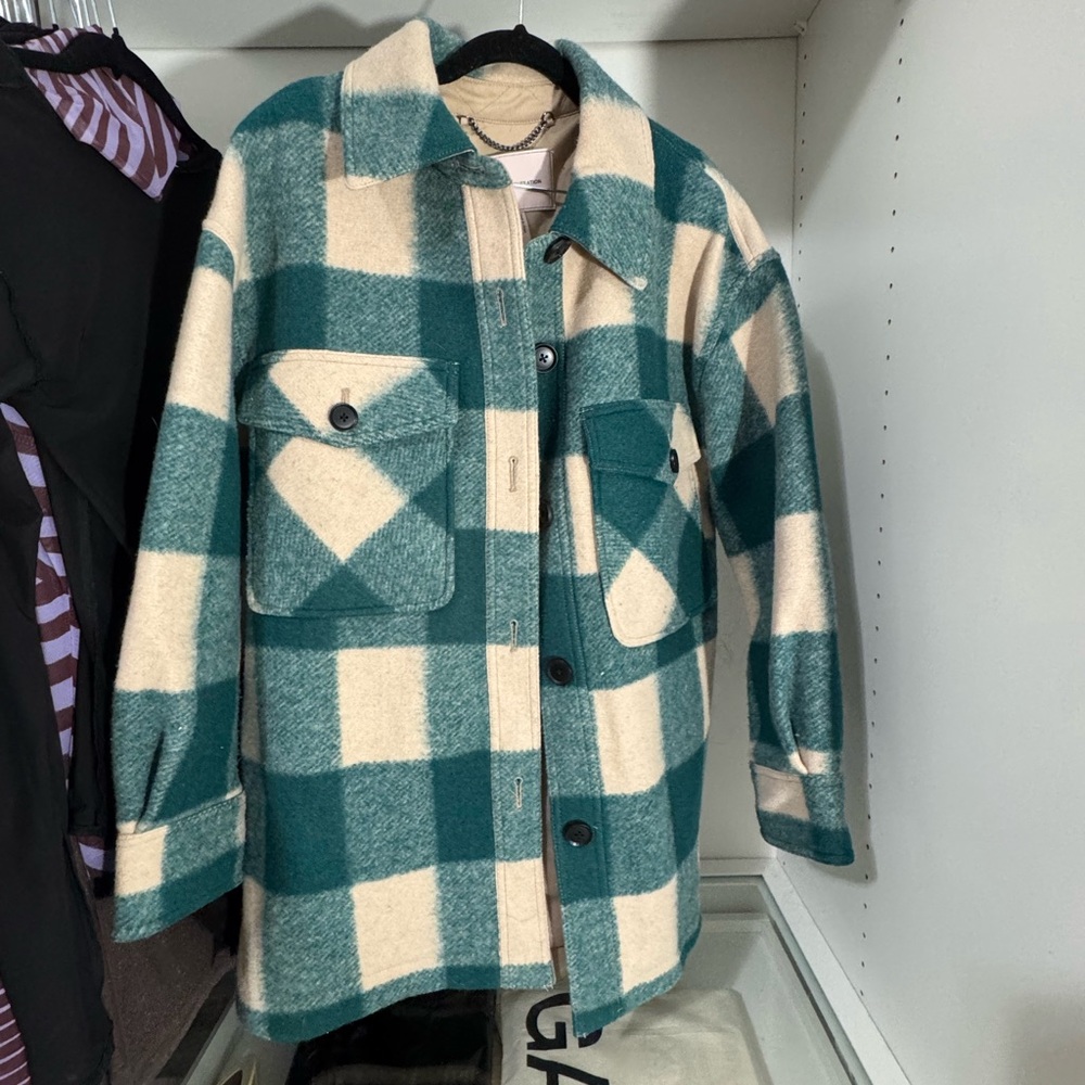 BCBGeneration Teal and Cream Outerwear